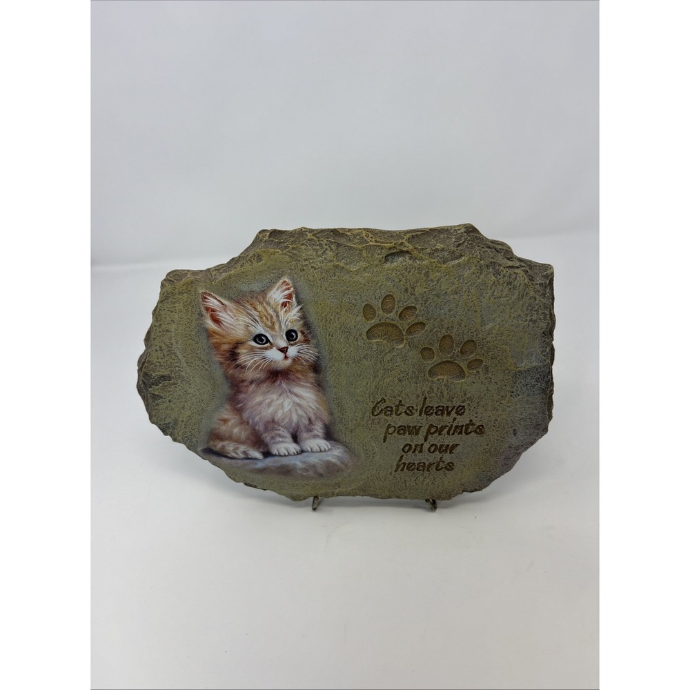 Bradford Exchange Paw Prints On Our Hearts Cats Plaque 2003 Limited Edition